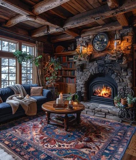 A Living Room Filled With Furniture And A Fire Place