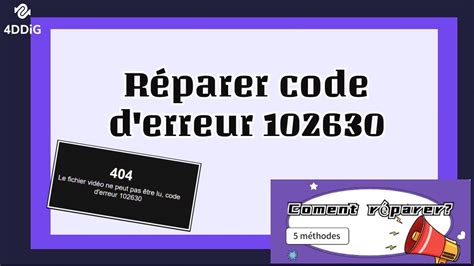 Comment R Parer Code D Erreur Ce Fichier Vid O Ne Peut Pas Tre