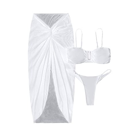 UTSJKR Women S 3 Piece Bikini Set Summer Fashion Swimsuit V Wired Bikini Bathing Suit With Twist