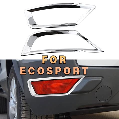 Pcs Abs Chrome Car Rear Fog Light Lamp Cover Decoration Sticker Trim