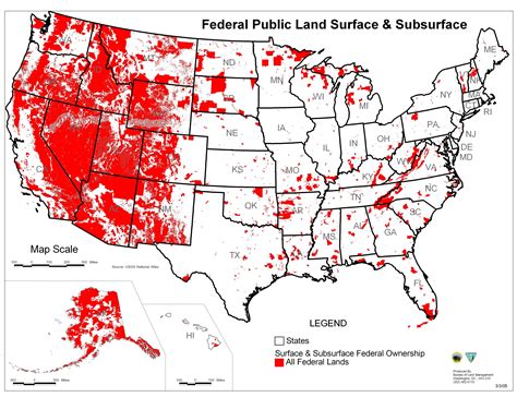 Map of Federal government-owned lands in the United States : r/Maps