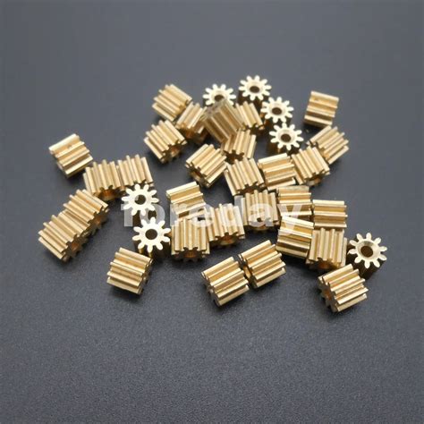 100PCS 102A Brass Gear Aperture 2mm DIY Model Accessories 0 5Modulus T