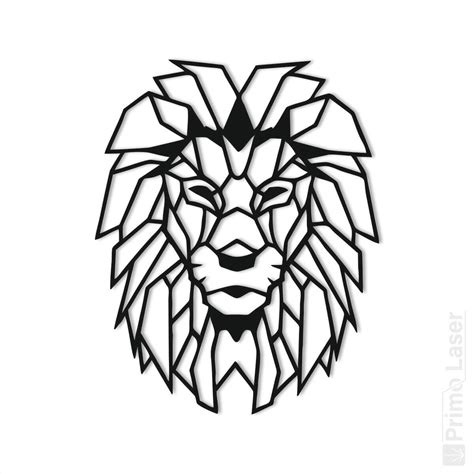 Lion D Coupe Laser En Bois D Coration Murale G Om Trique Larg