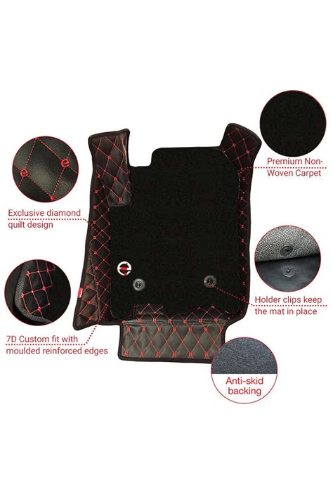 Royal 7d Car Floor Mats Black And Red For Mahindra Scorpio Elegant