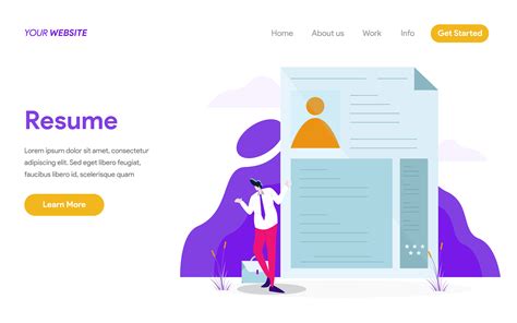 Landing page template of Resume Illustration Concept. Modern flat ...