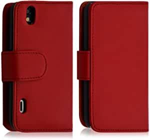 Housse étui portefeuille pour LG Optimus Black P970 couleur rouge