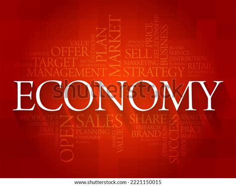 Economy Word Cloud Collage Business Concept Stock Illustration