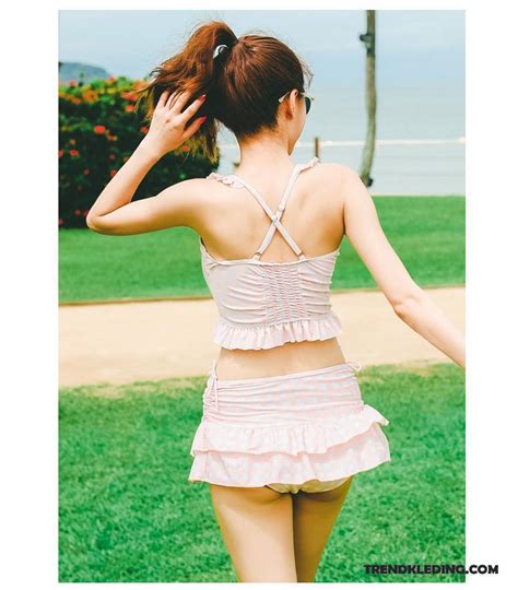 Bikini Dames Vlakke Hoek Spleet Conservatief Stijl Jurk Student Warmwaterbronnen Hemelsblauw Kopen