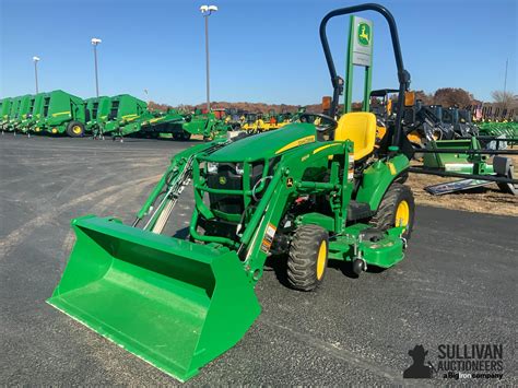 2021 John Deere 1023e Mfwd Compact Utility Tractor Wloader And Mower Deck Bigiron Auctions