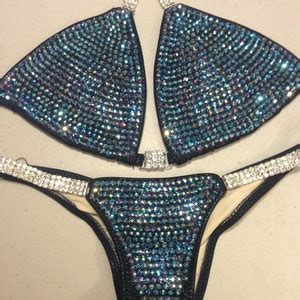 Black Amethyst Purple Custom Bikini Competition Suit Etsy