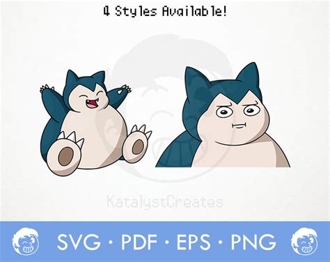 Snorlax Svg Png Eps Bundle Pokemon Vector Cricut Pack Etsy France