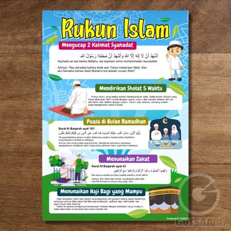 Jual Poster Rukun Islam, Poster Rukun Iman Wipe and Clean A3+ | Shopee Indonesia