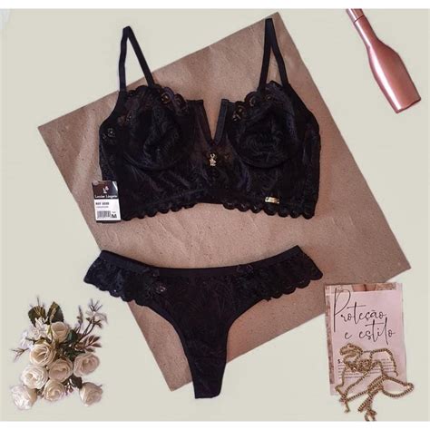 Conjunto Jade Conjunto Lingerie Em Renda Suti Decote Em V Sem