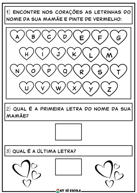 Atividade Dia Das M Es Encontre As Letras S Escola