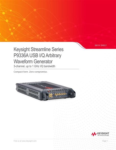 Streamline Series P9336A USB I Q Arbitrary Waveform Generator Generator