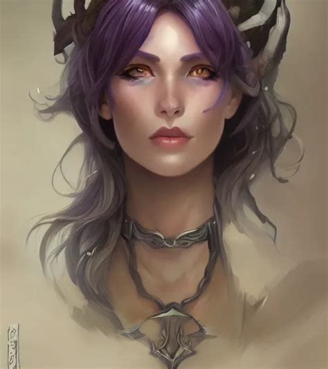 Attractive Tiefling Druid She Has Light Brown Skin Stable Diffusion