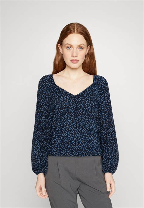 Tom Tailor Denim Printed Blouse Navy Blue Bleu Marine Zalando Be