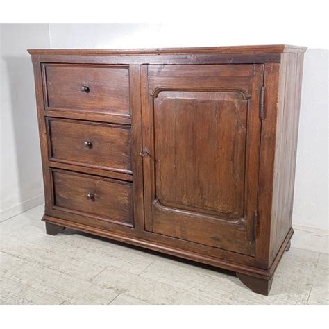 Antica Credenza Dispensa Rustica Legno Abete Originale Madia Epoca