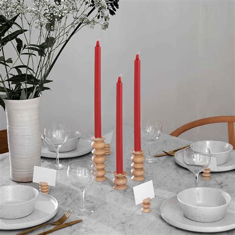 DecorRack 6 velas cónicas rojas 10 pulgadas sin perfume de larga