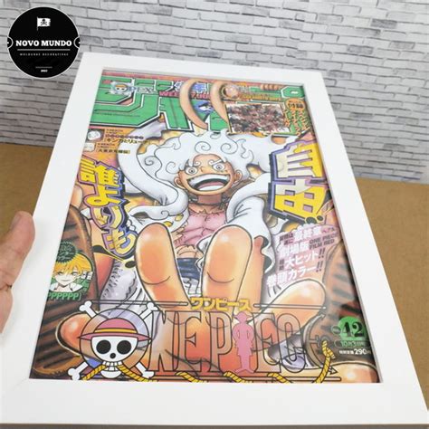 Quadro Luffy Gear One Piece Anime Moldura E Vidro A Elo