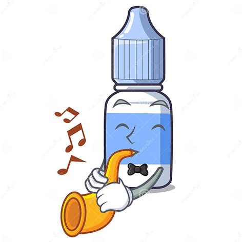 With Trumpet Cartoon Eye Drops On Drug Rack Stock Vector Illustration