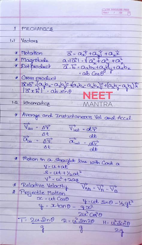 solution physics formula sheet  neet  sudheer studypool
