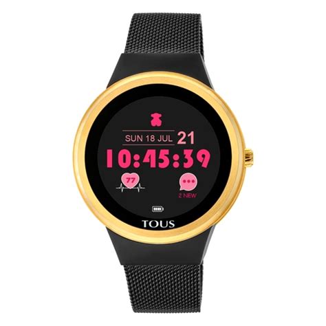 Reloj Smartwatch Rond Connect De Acero IP Dorado Con Correa Mesh TOUS