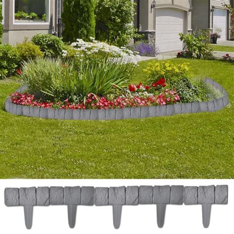 Vidaxl Bordure De Jardin Imitation Pierre Pi Ces M Achat