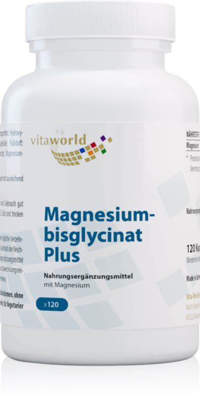 Vita World Magnesium bisglycinat Plus Kapseln für effektive