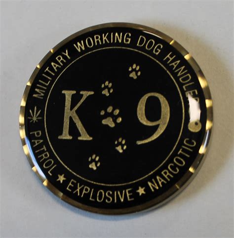 K9 Working Dog Handler In Canes Confiderus Military Challenge Coin / K – Rolyat Military ...