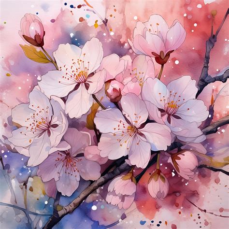 Download Ai Generated, Sakura Flowers, Watercolor. Royalty-Free Stock ...