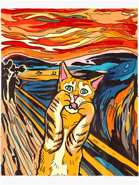 Pegatina Gato De La Noche Estrellada Gato De Van Gogh Amante De Los