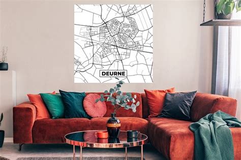 Poster Carte Deurne Carte Plan De La Ville 100x100 Cm Xxl