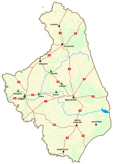 mapa zamków województwo podlaskie