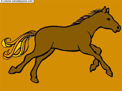 Dessin Colori Coloriage Cheval Au Galop Par Un Invit Sans D Passer