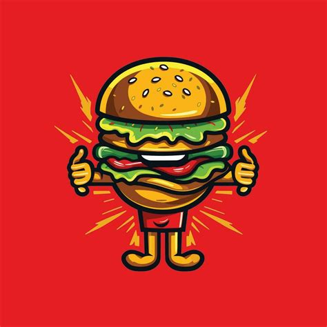 Burger Mascot logo 25411053 Vector Art at Vecteezy