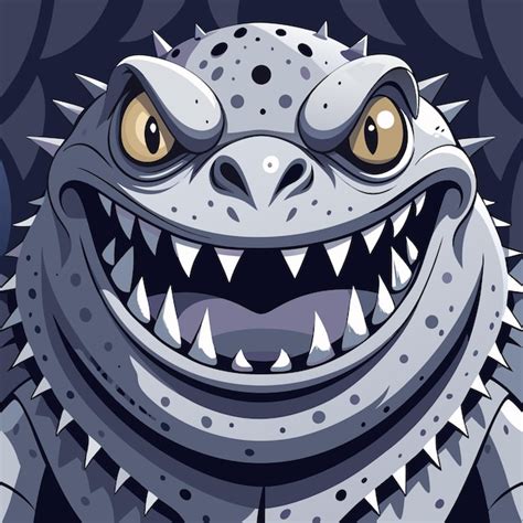 premium vector  cartoonish monster   spiky appearance