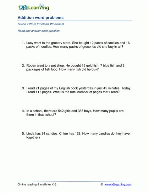 Addition Problem Solving Worksheets Problem Solving Addition