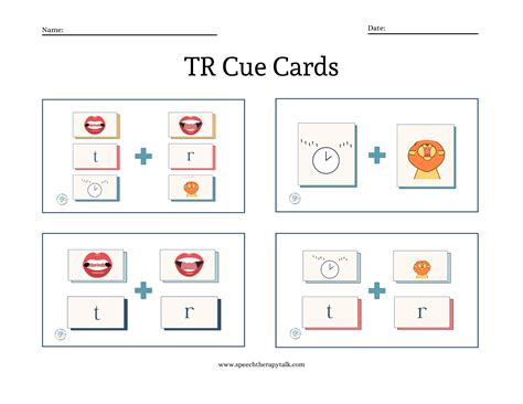 TR Cue Cards Print Speech Therapy Talk Membership