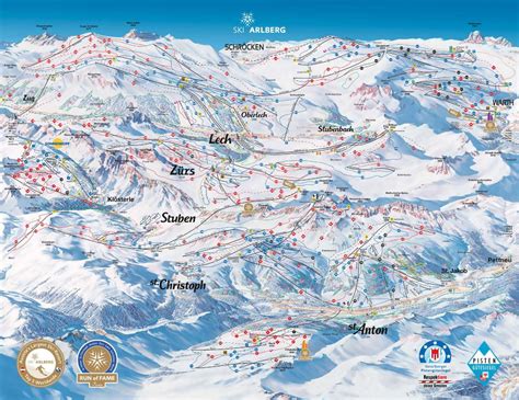 Detailed piste map of Arlberg Ski Resort - 2018 | Vorarlberg | Austria ...