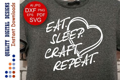 Eat Sleep Craft Repeat Svg Files Sayings