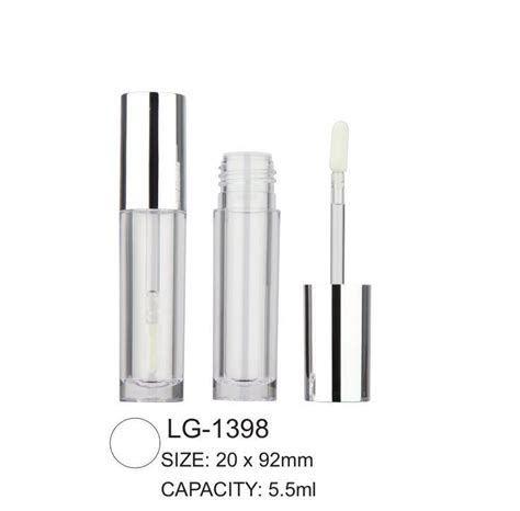 5 5ml Round Plastic Empty Lipgloss Tube Packaging Clear Bottle