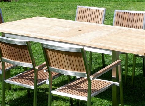 Gartengarnitur Edelstahl Teak Set Ausziehtisch X Cm