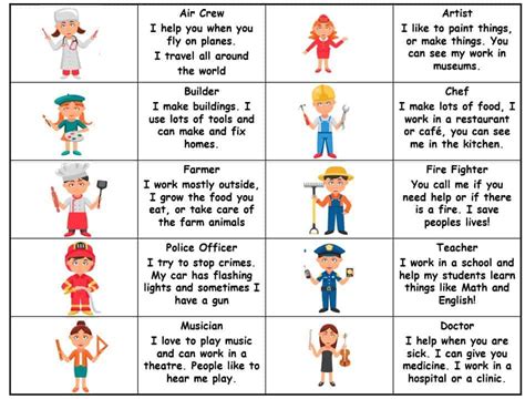 Jobs And Occupations Dominoes And Riddles Activity For Esl