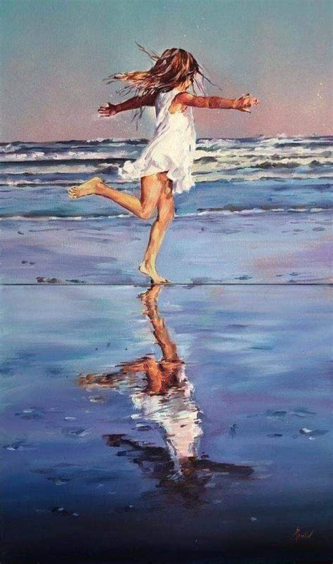 Pin By Pepita On Personajes Seaside Art Beach Scenes Gold Art Painting