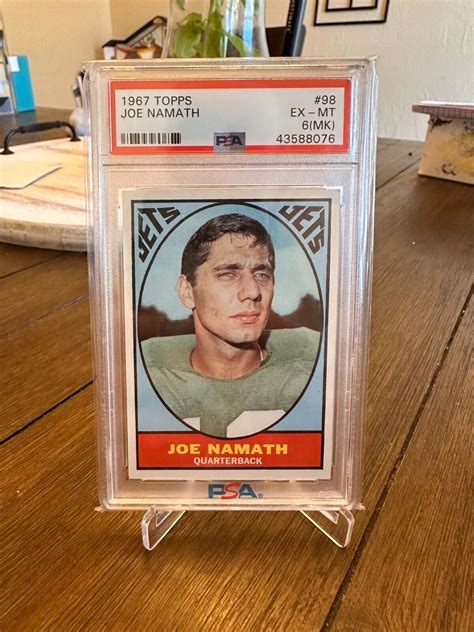 Joe Namath Topps Milton Bradley Football Card Psa Ex Mt Hof