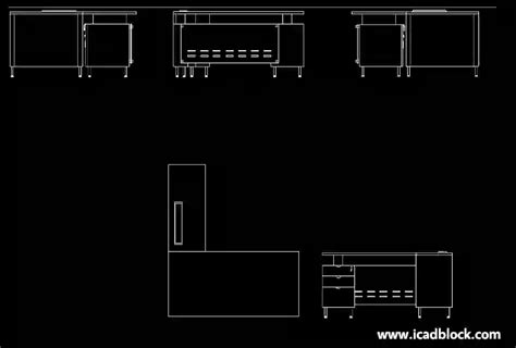 Office Desk Cad Block Collection In Autocad Icadblock