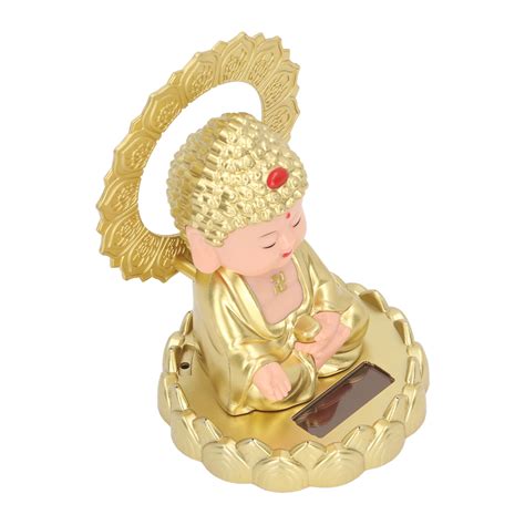 Solar Shaking Head Buddha Statue Solar Nodding Maitreya Car Ornament