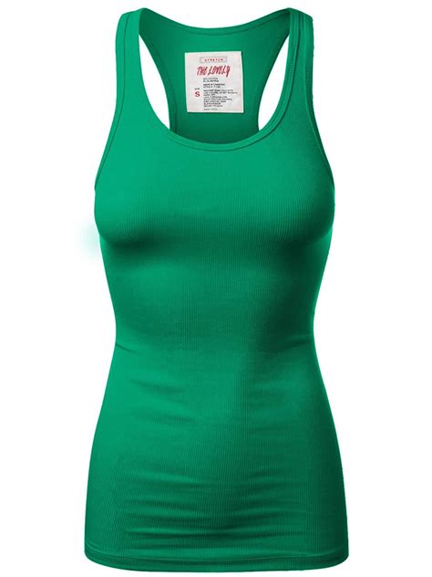 Women And Plus Solid Ribbed Knit Stretch Workout Racerback Tank Top Kelly Green Medium