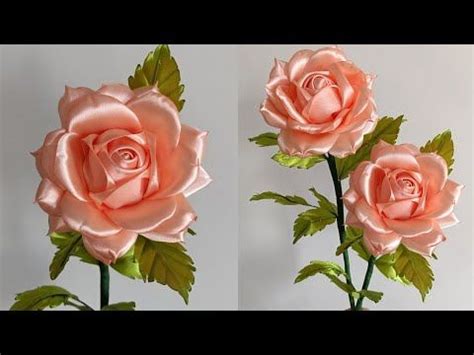 DIY Rose How To Make Satin Ribbon Rose Flowers Ribbon Rose Beautiful